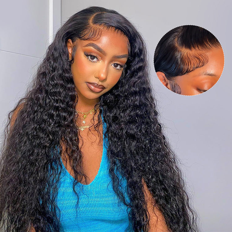 Deep Wave Lace Front Wig With Baby Hair.