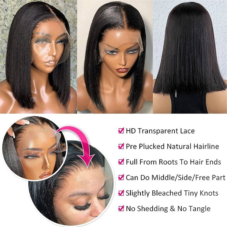 1B Bob Wigs Middle Part HD Lace