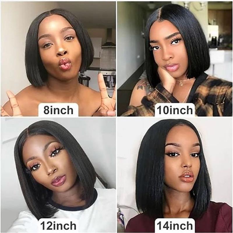 4*4 Straight Short Bob Wigs Lace Front