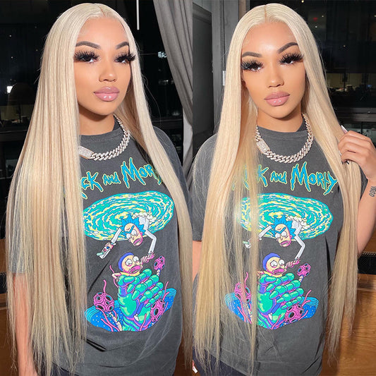 Blonde Long Straight and Body Wave Lace Front Wig.