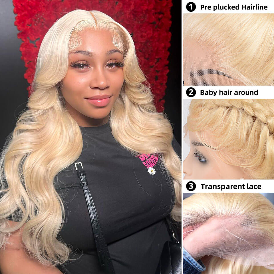 Blonde Body Wave Lace Wigs With Baby Hair.