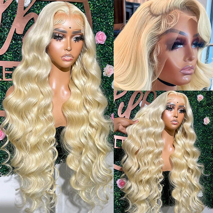 Blonde Body Wave Lace Wigs With Baby Hair.