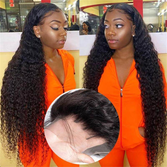 Deep Wave Lace Front Wig With Baby Hair.