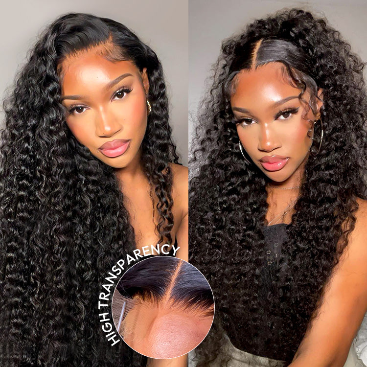 Deep Wave Transparent Lace Frontal Wig.