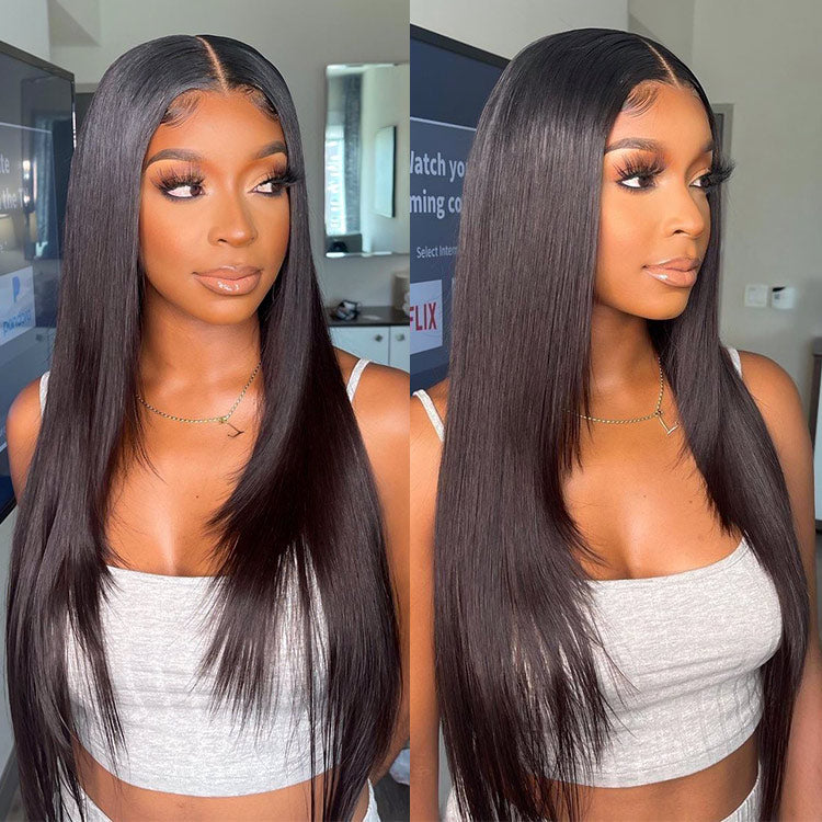 Layered Straight Lace Front Wig.