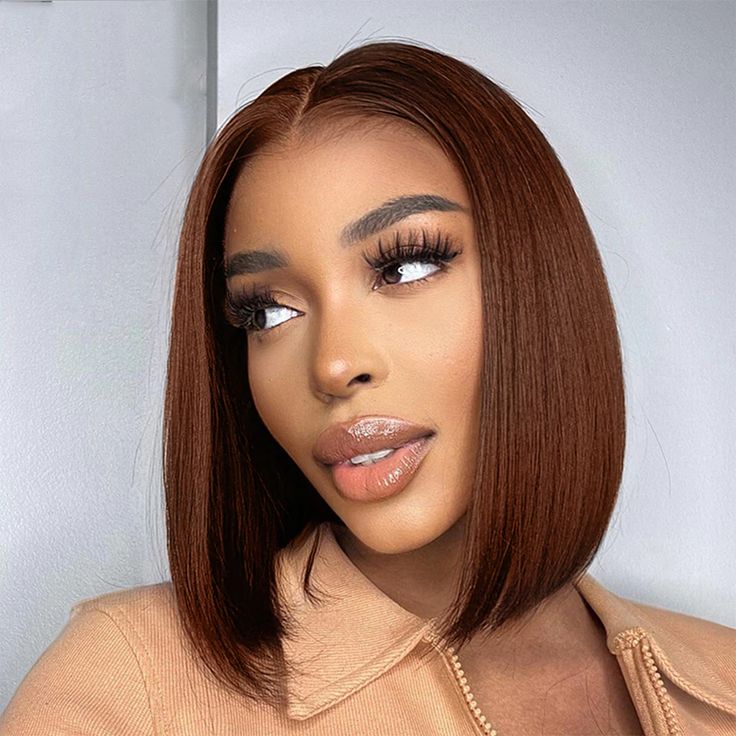 Ready To Go - Glueless Straight Short Brown Bob Wig