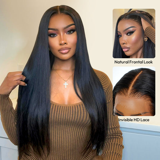 Transparent Straight Brazilian Lace Front Wig.